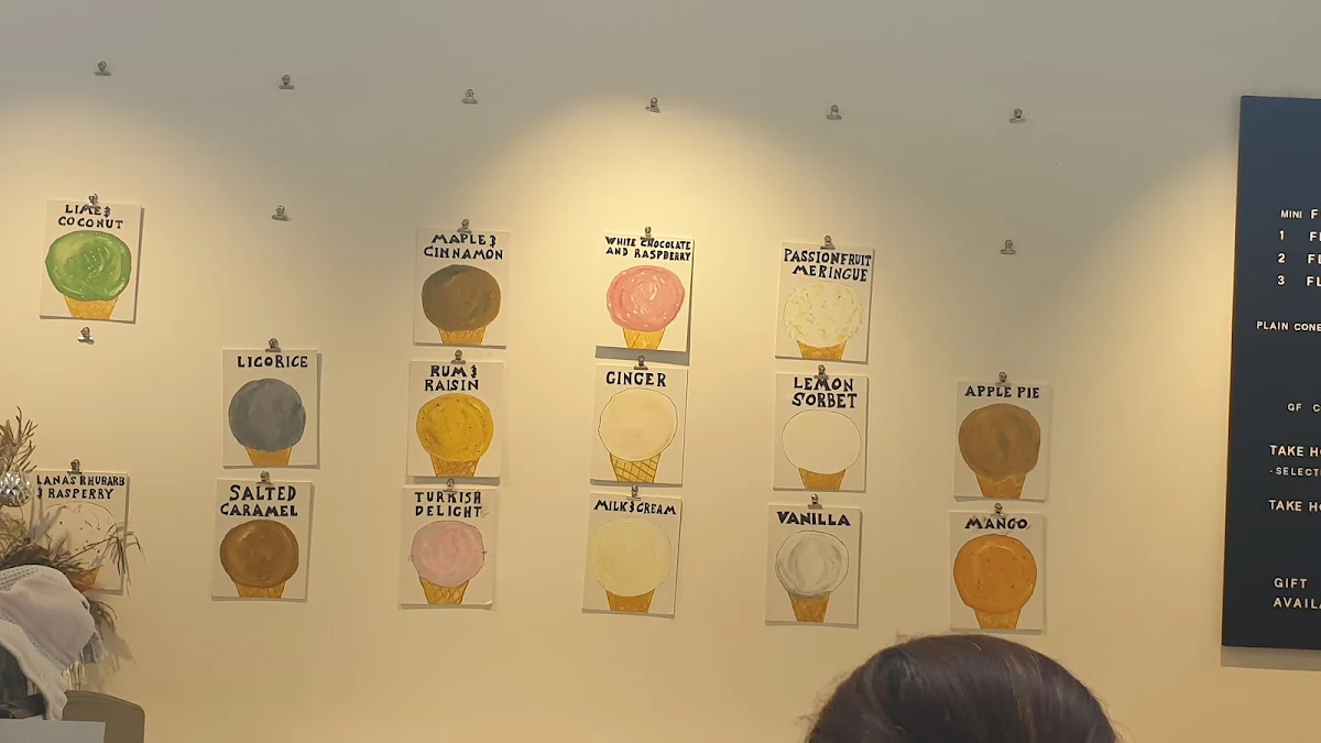 Menu, Timboon Fine Ice Cream