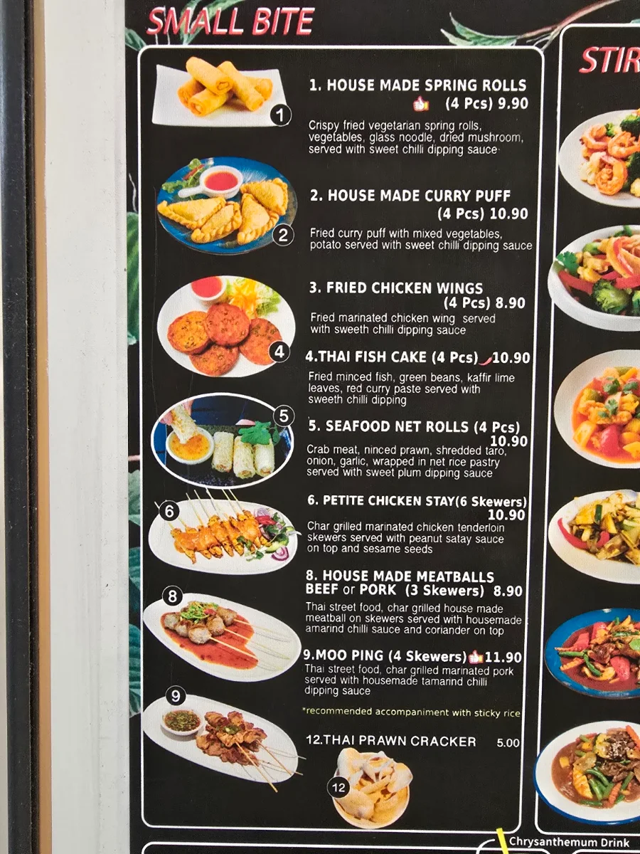 Menu, THAI.Topia Street Food Kitchen