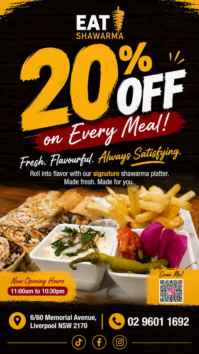 Menu, Eat Shawarma