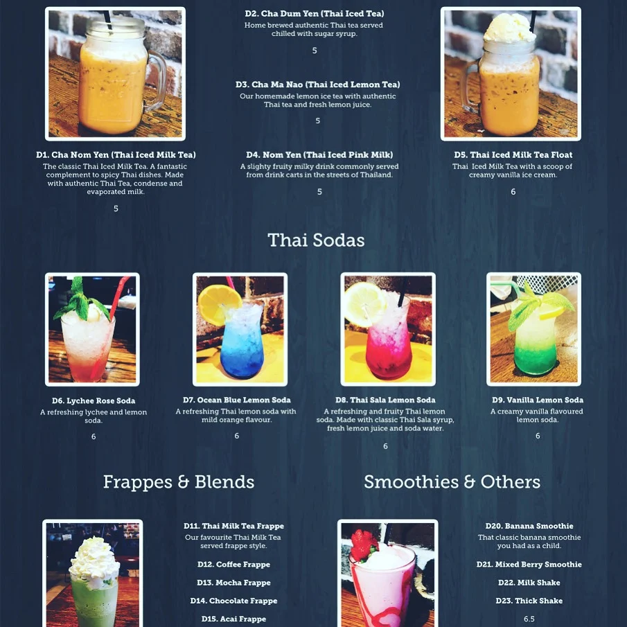 Menu, It's Time for Thai