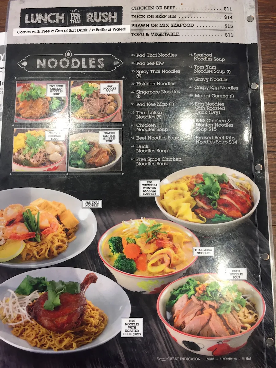Menu, It's Time for Thai