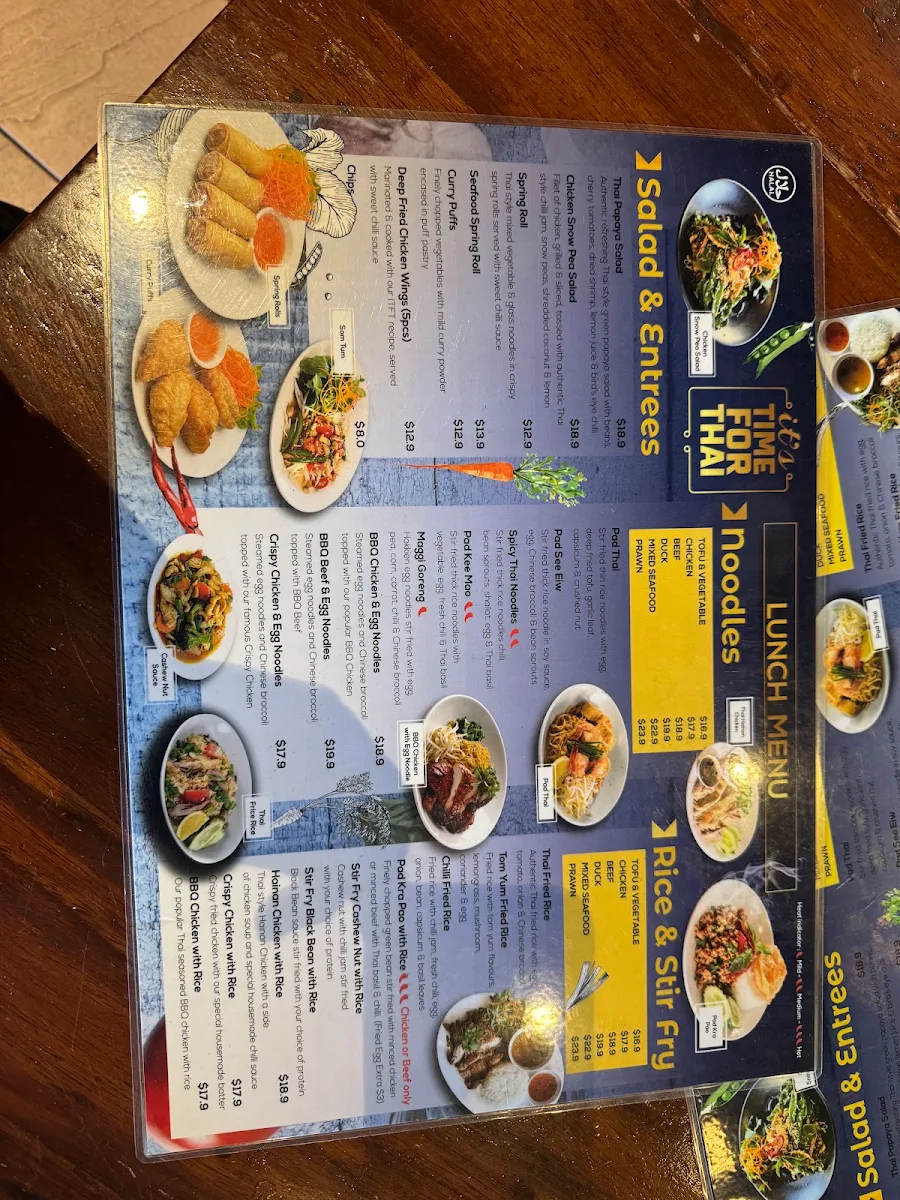 Menu, It's Time for Thai