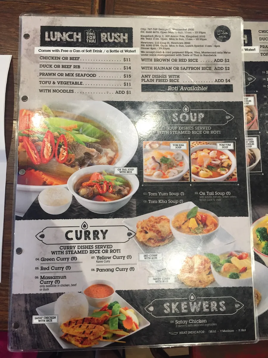 Menu, It's Time for Thai
