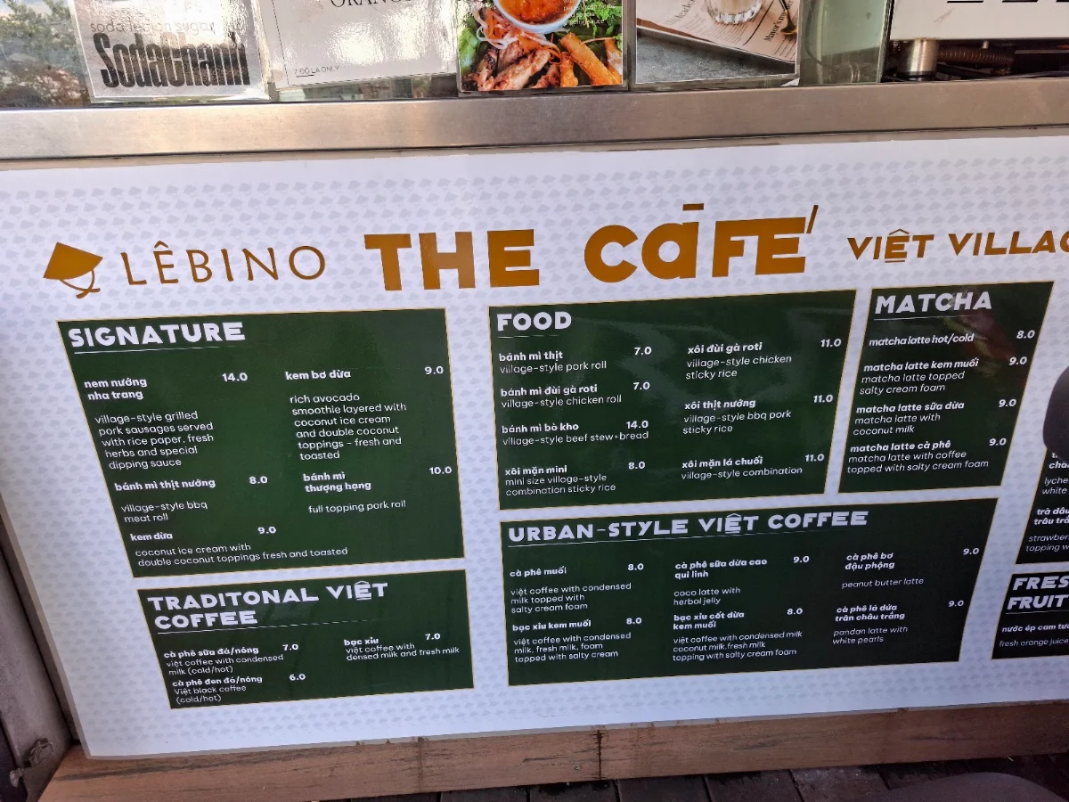 Menu, LÊBINO - Việt Village-Style Taste