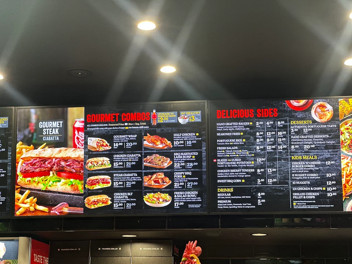Menu, Frango Fairfield East
