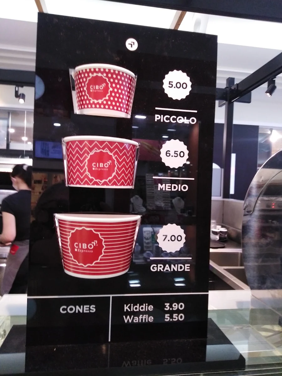 Menu, CIBO Espresso