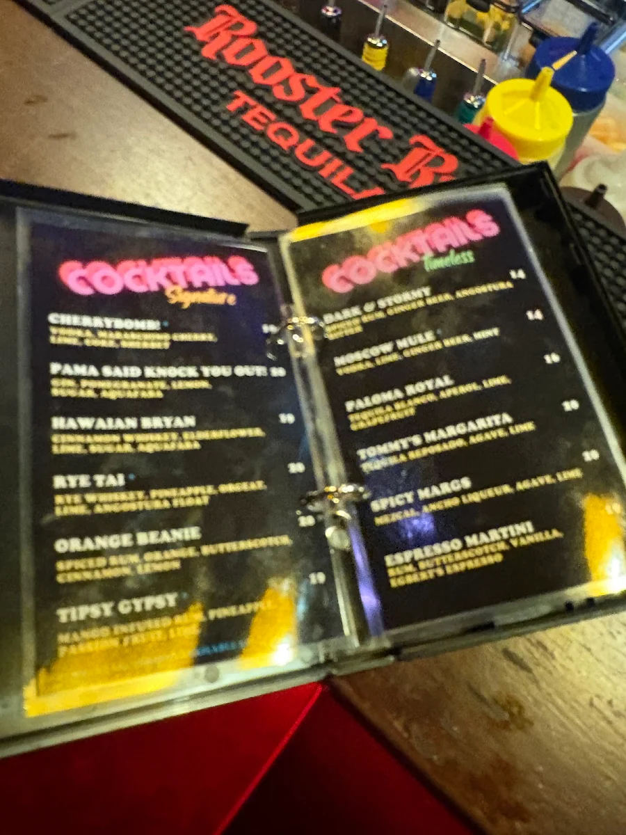 Menu, YONDER BAR