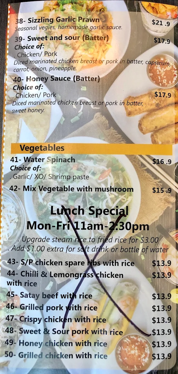 Menu, Saigon Delight 99