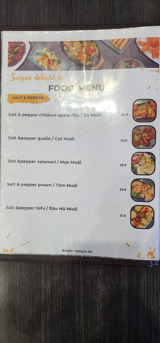Menu, Saigon Delight 99