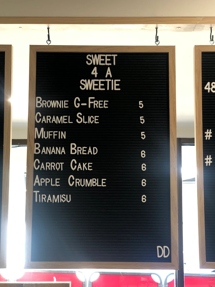 Menu, daily Dose Café on Separation