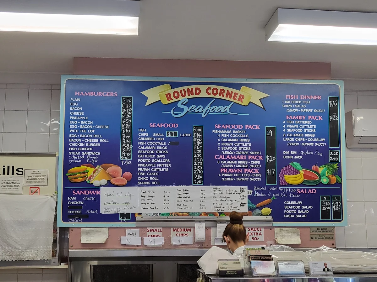 Menu, Round Corner Seafood