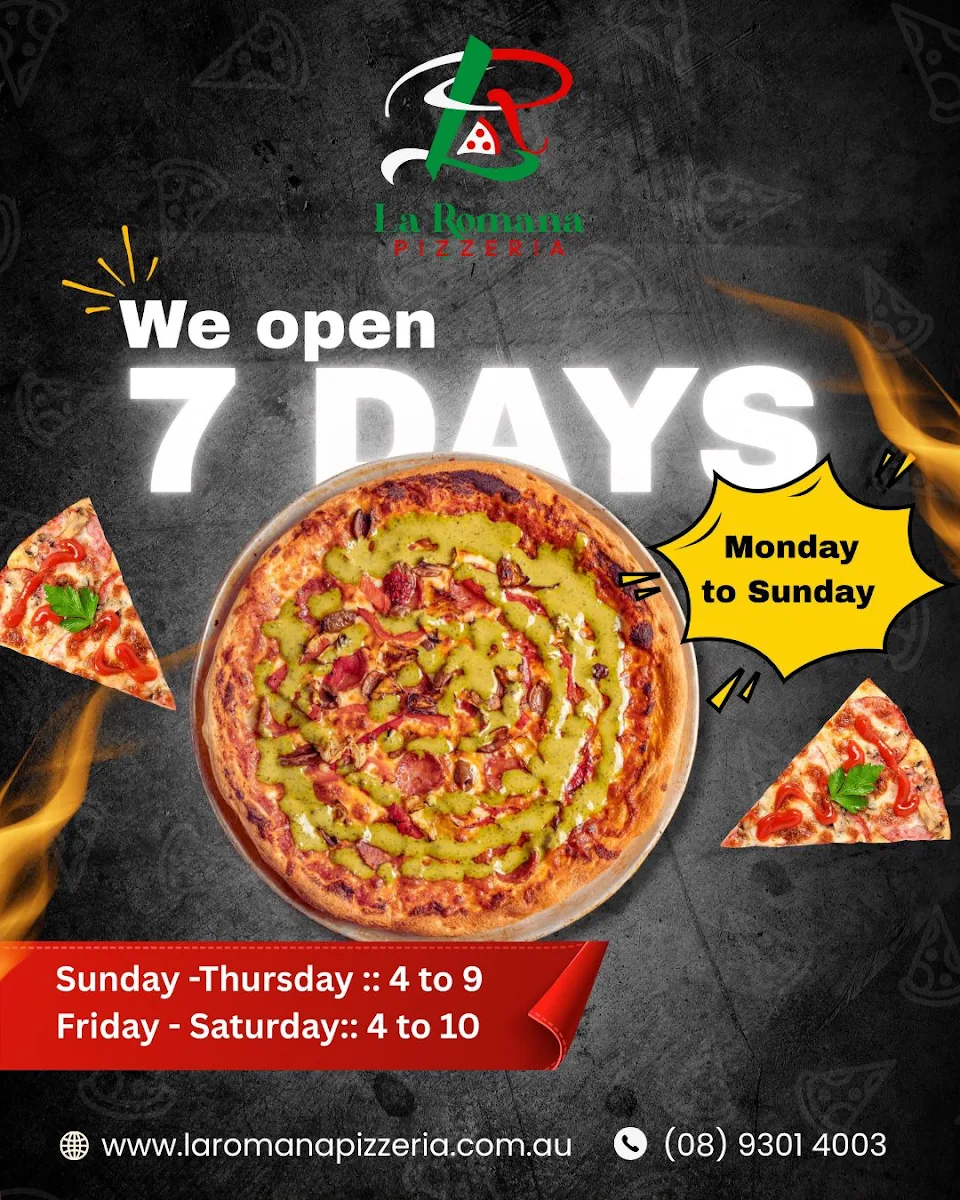 Menu, La Romana Pizzeria Connolly