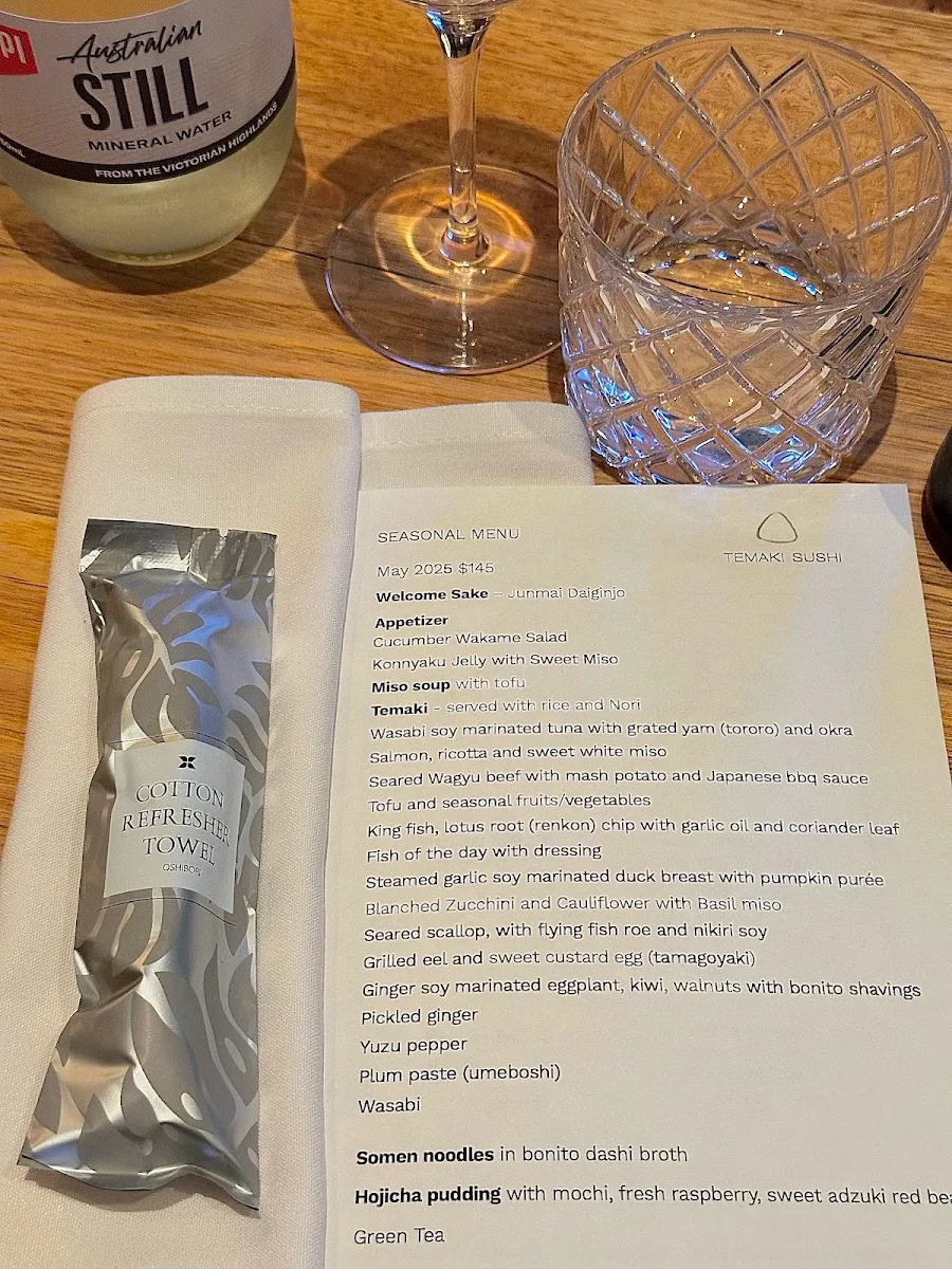 Menu, Temaki Sushi Melbourne