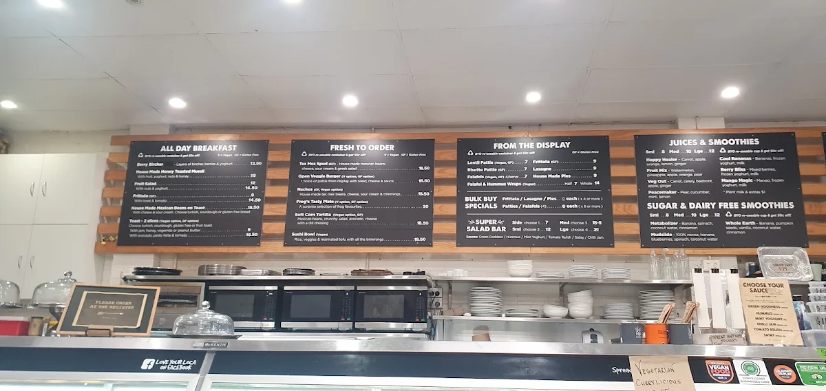 Menu, The Happy Frog