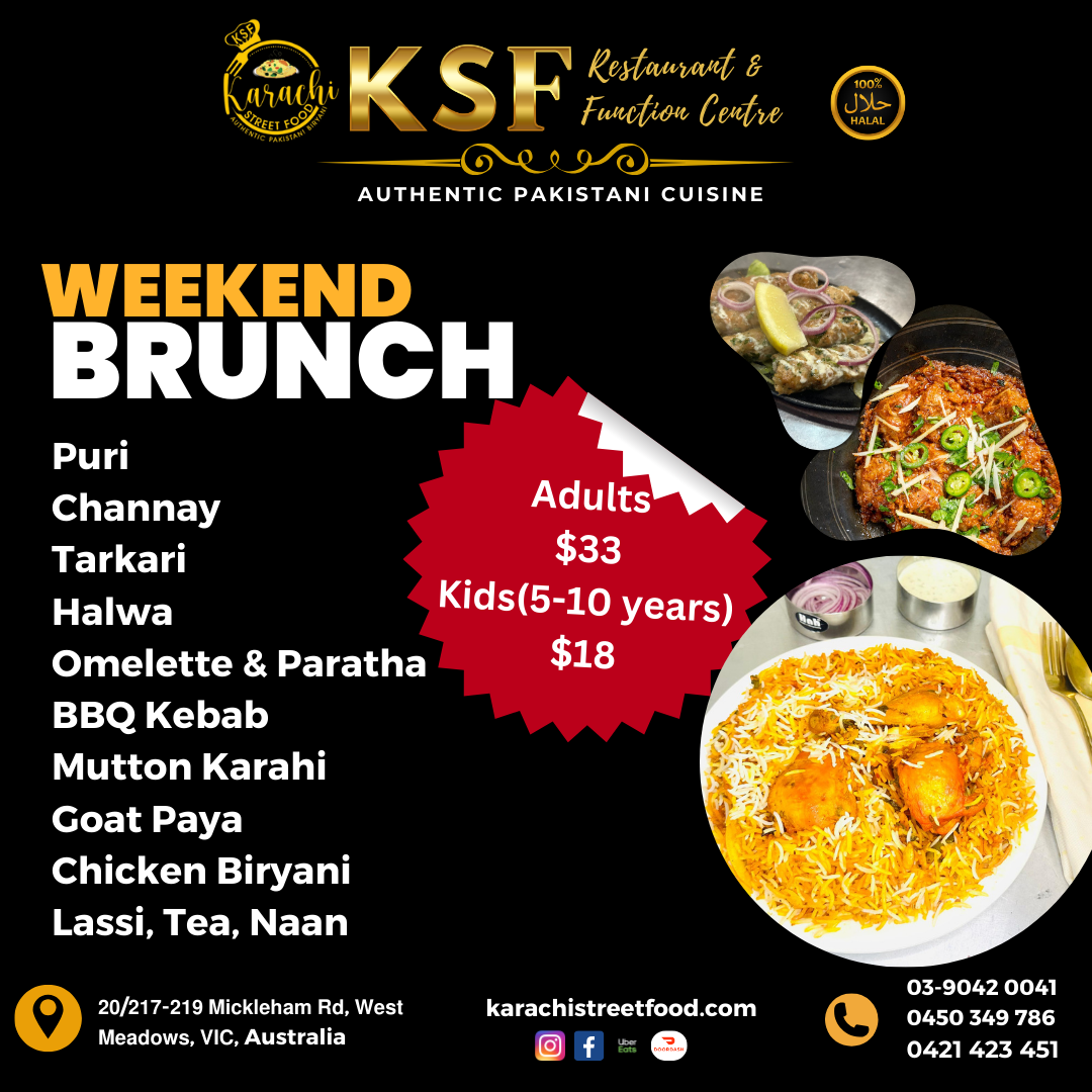 Menu, Karachi Street Food Restaurant (Westmeadows)