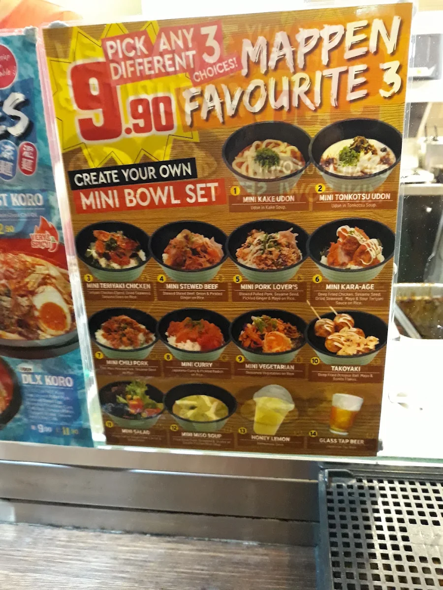 Menu, Mappen - Bondi Junction