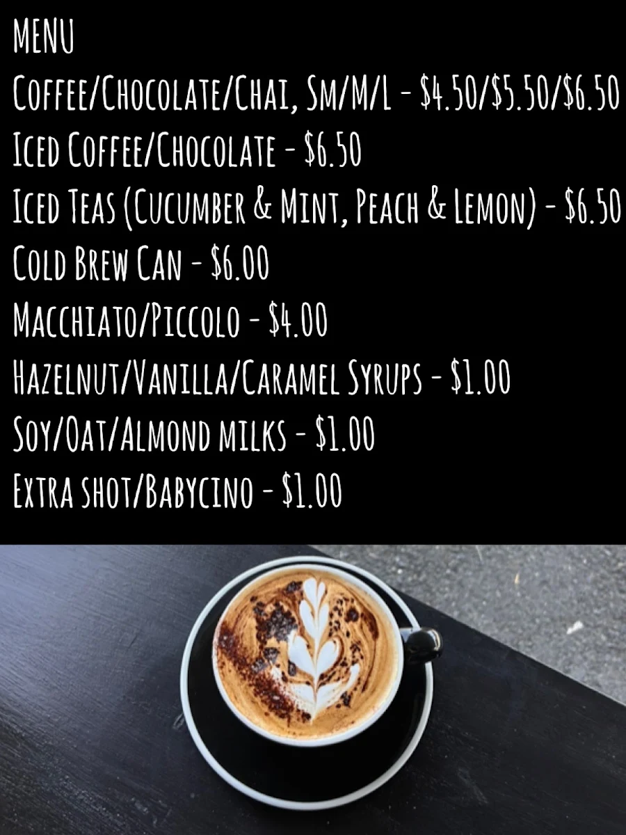 Menu, Finn’s Coffee