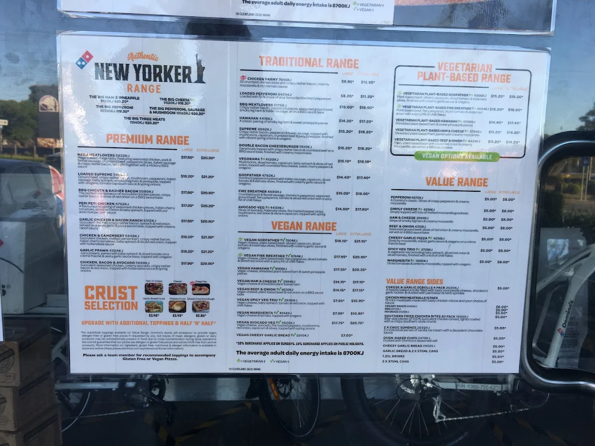 Menu, Domino's Pizza Cleveland