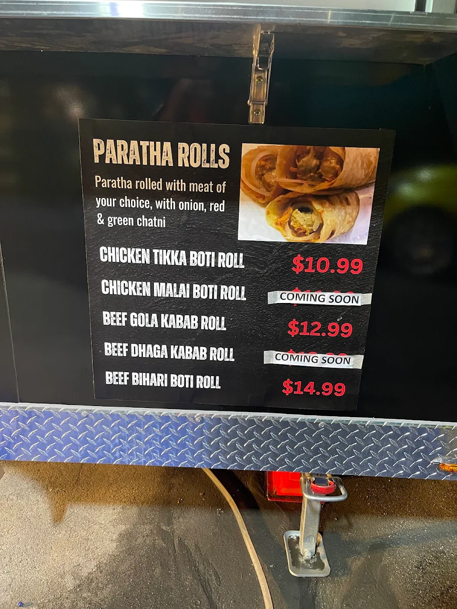 Menu, Kolachi Inn
