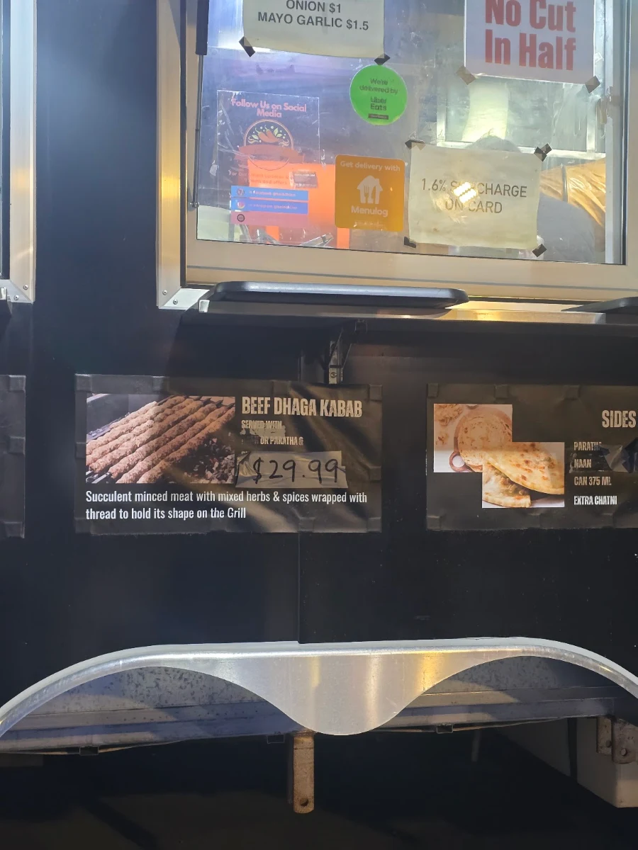Menu, Kolachi Inn