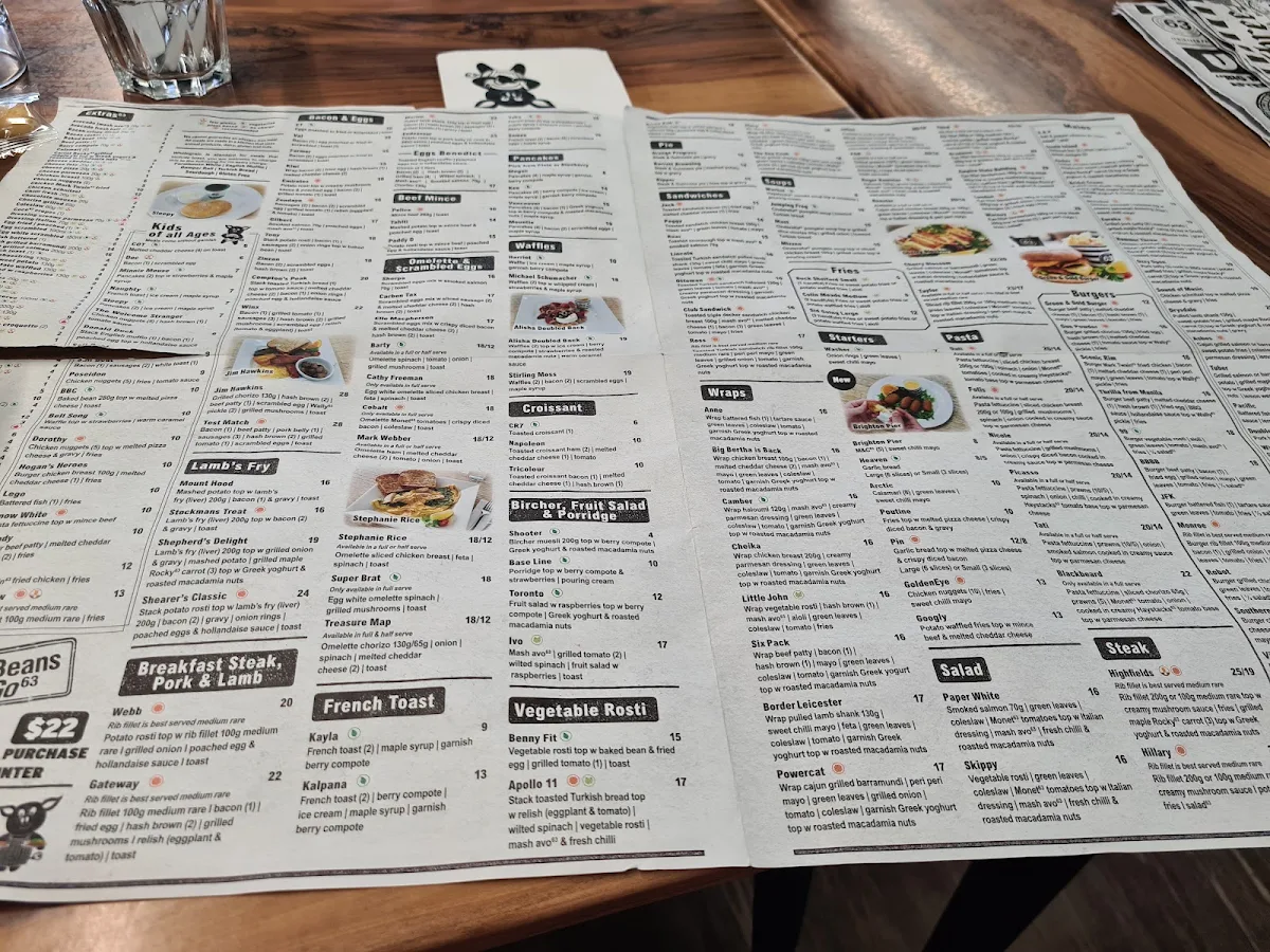 Menu, Cafe 63 Morayfield
