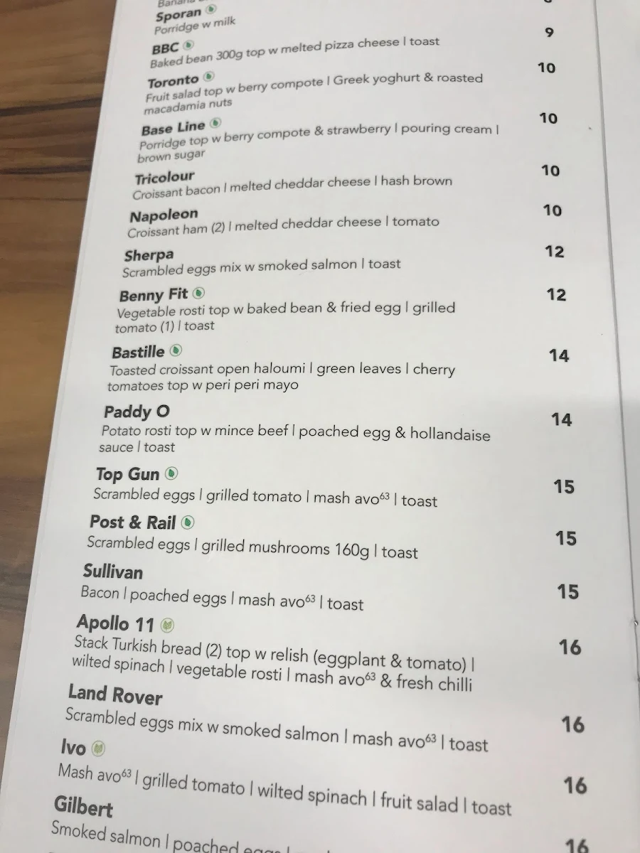 Menu, Cafe 63 Morayfield