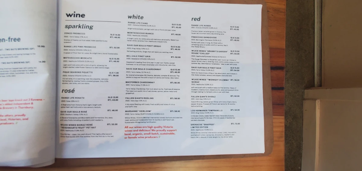 Menu, Campground Kitchen & Bar