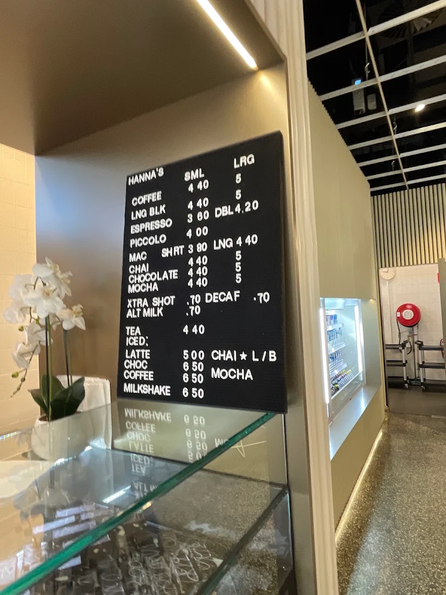 Menu, Hanna's Cafe