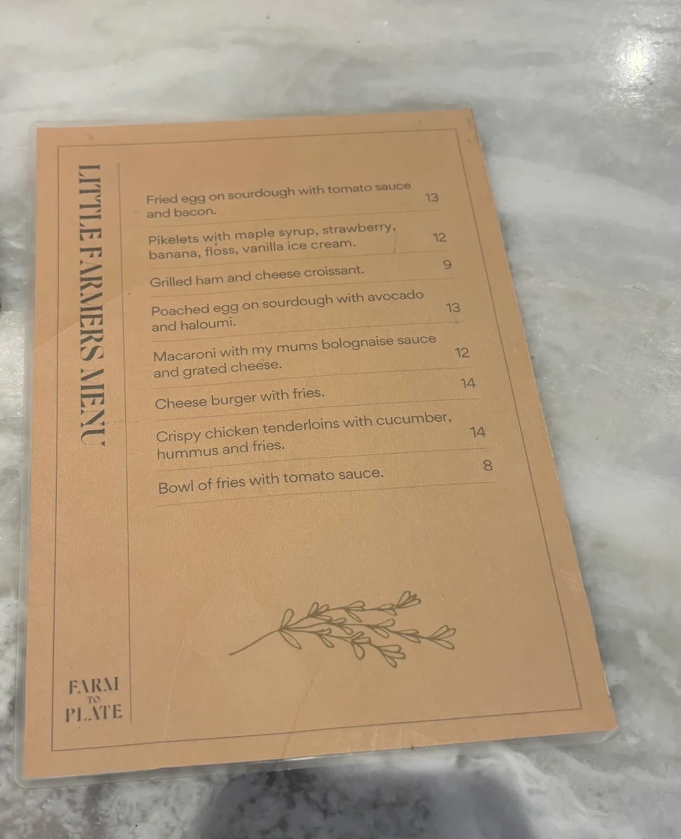 Menu, 30 Acres Norwood