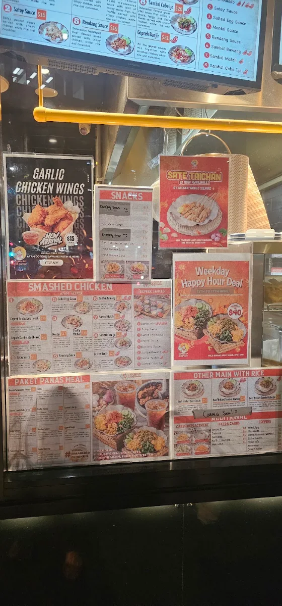 Menu, Geprek in Sydney (World Square)