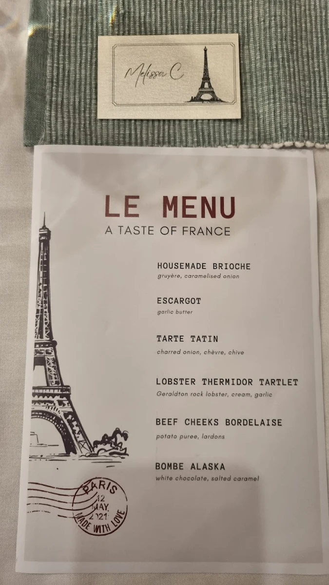 Menu, Greenwood Hotel