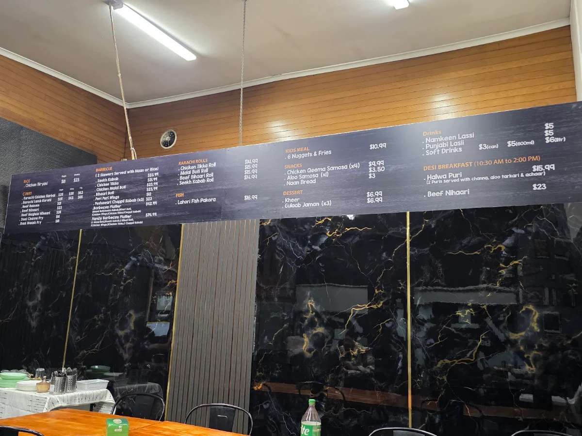 Menu, KARACHI BAITHAK