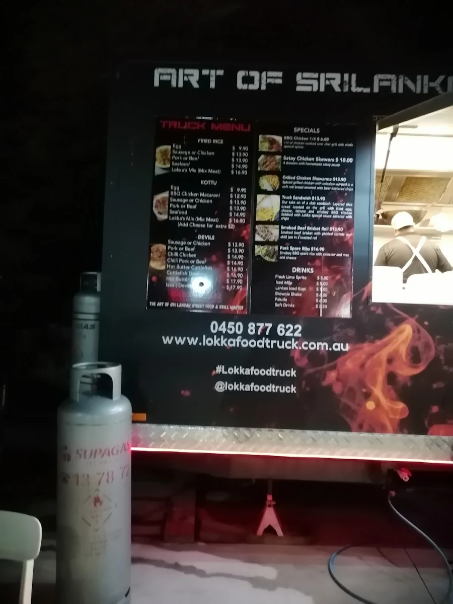 Menu, Lokka Food Truck