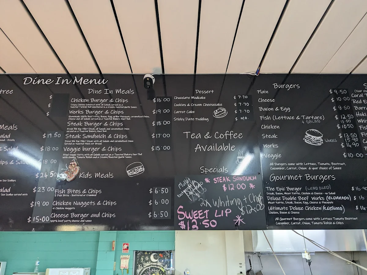 Menu, Earth and Sea Cafe