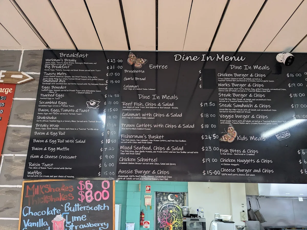 Menu, Earth and Sea Cafe