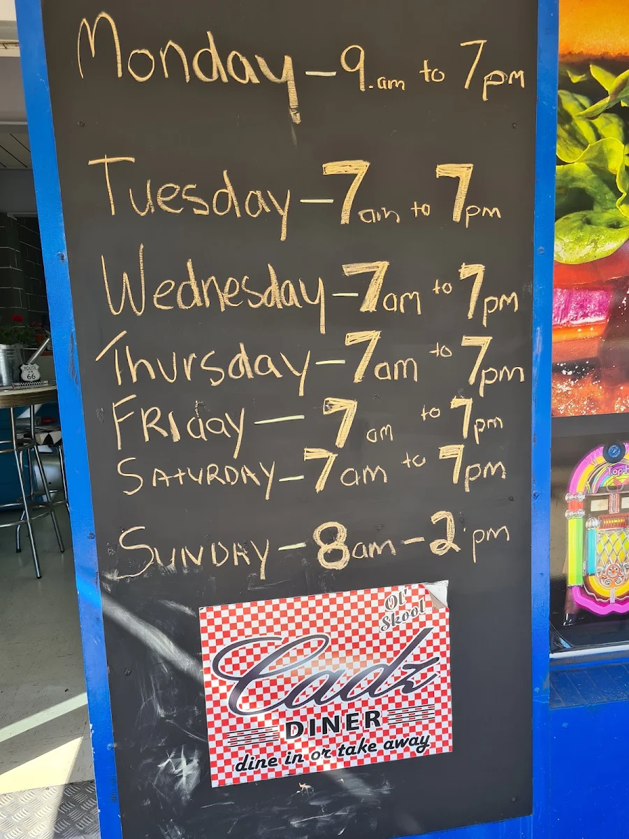 Menu, Earth and Sea Cafe