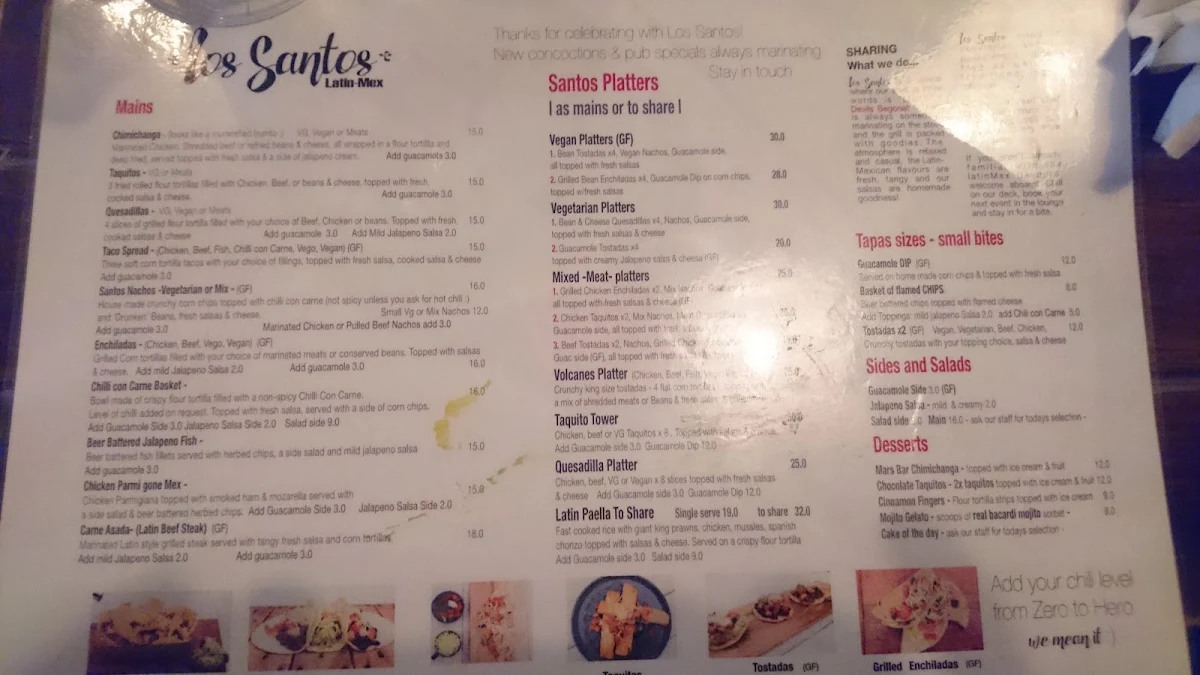 Menu, Currumbin Hotel