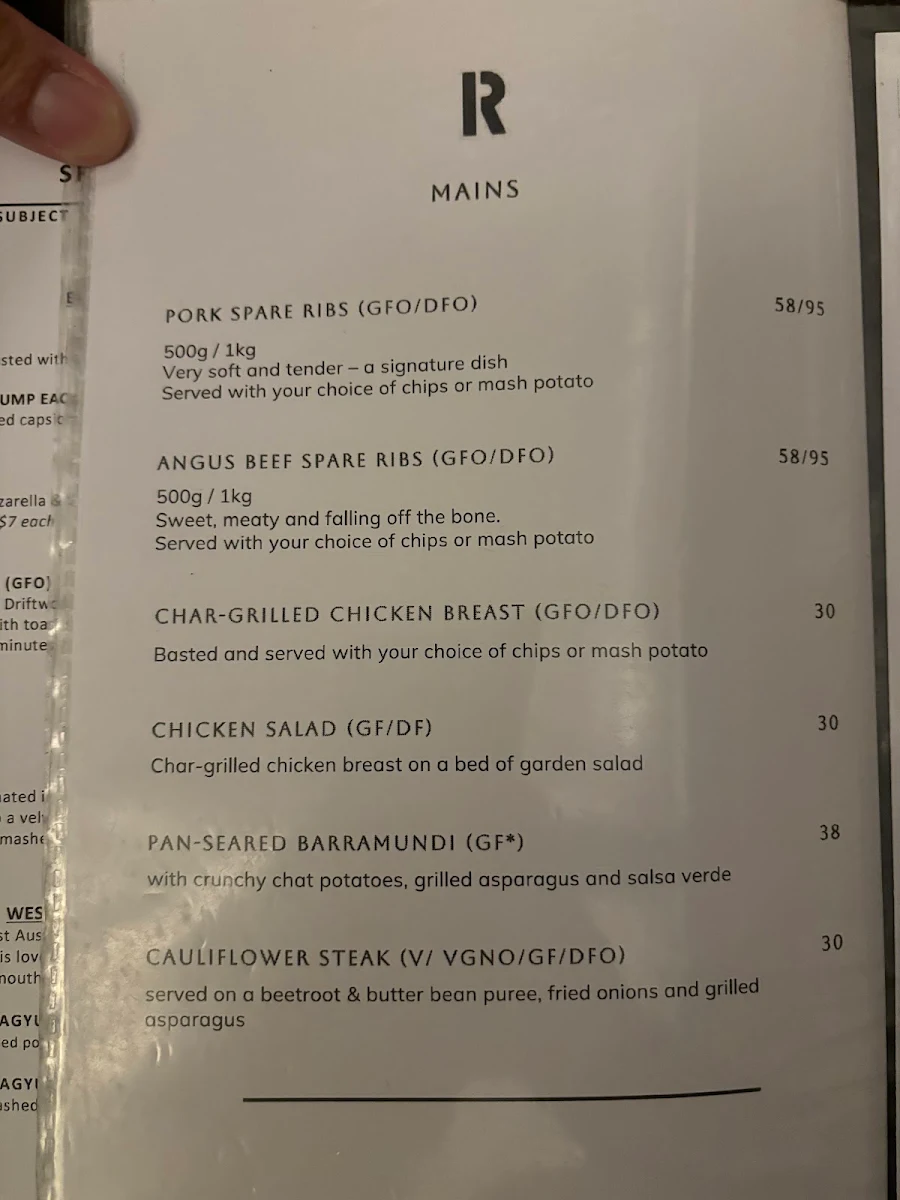 Menu, Rare Steakhouse Midtown