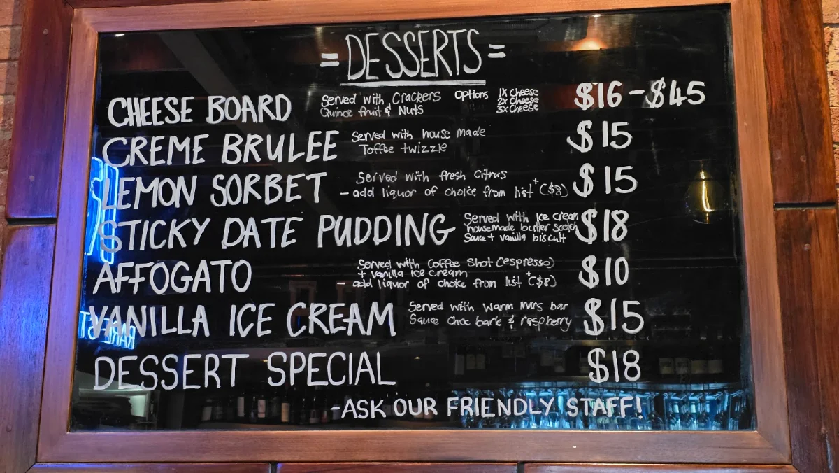 Menu, Rare Steakhouse Midtown