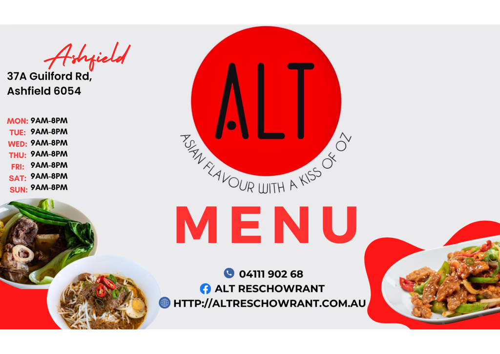 Menu, ALT WA Reschowrant
