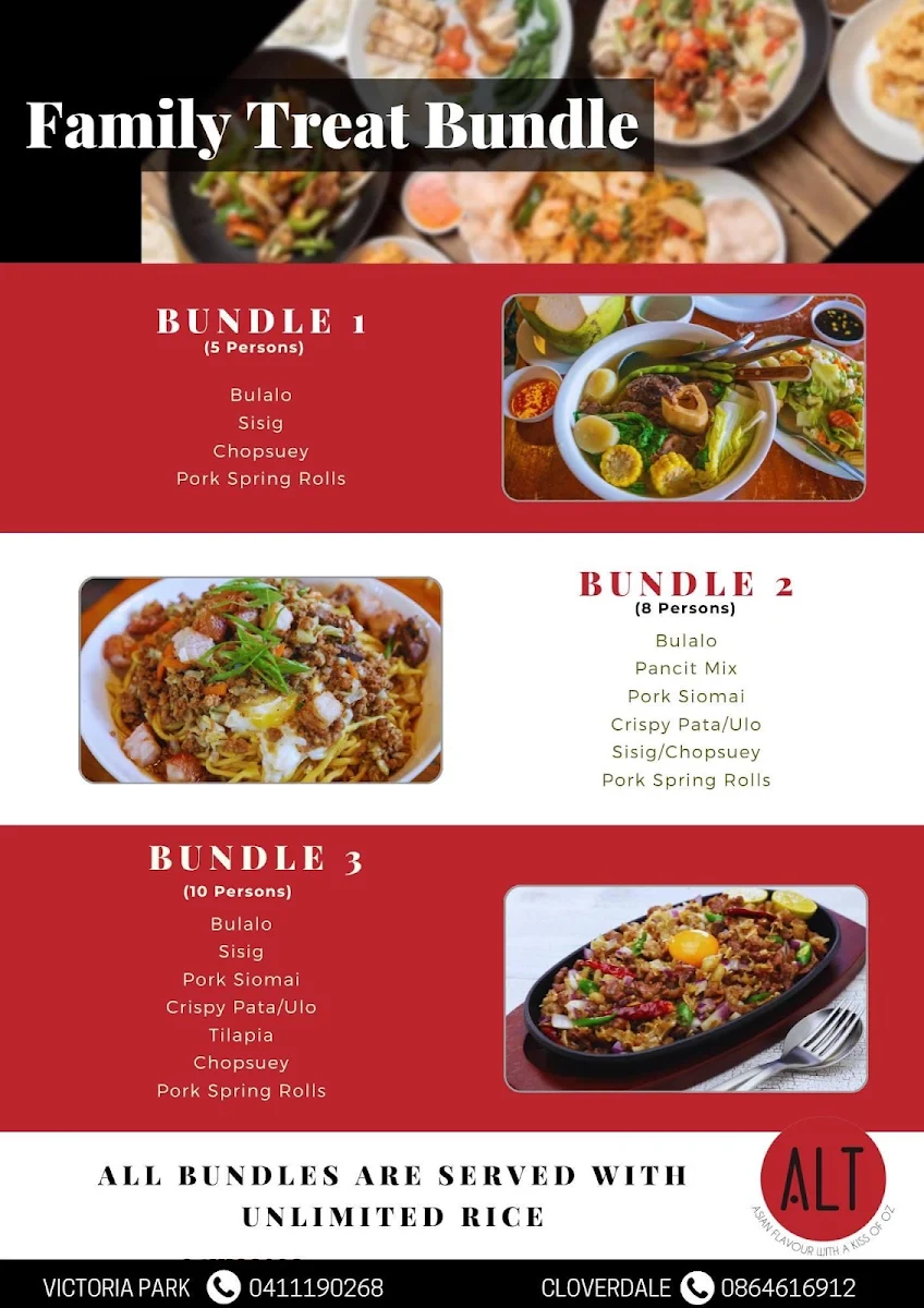 Menu, ALT WA Reschowrant