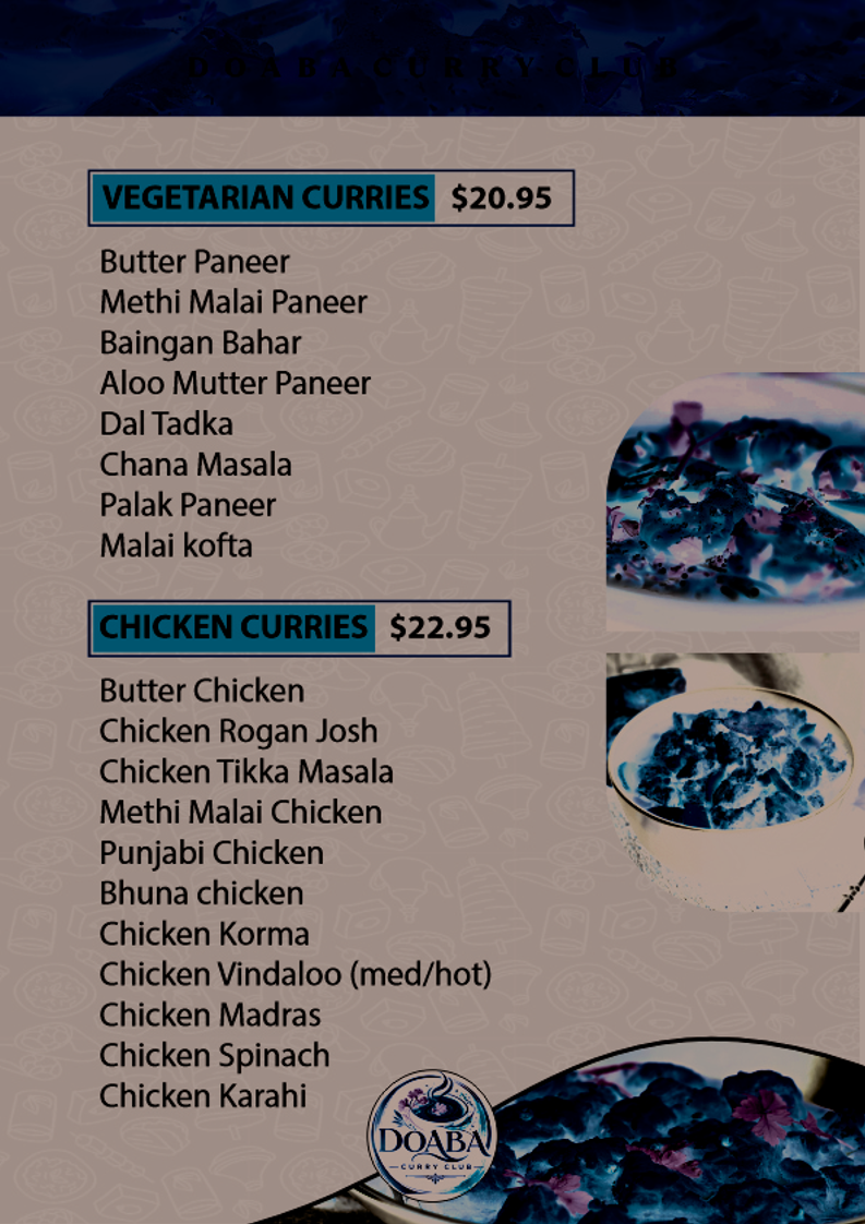 Menu, Doaba curry club