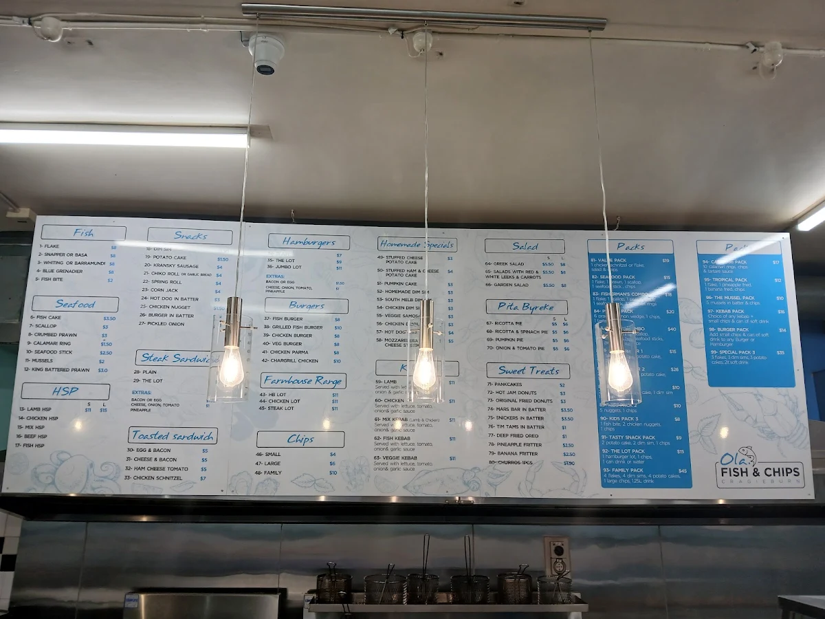 Menu, Ola. Fish & Chips