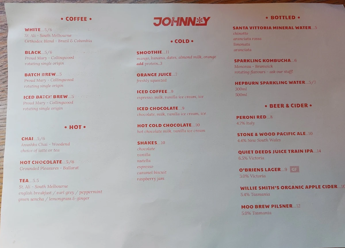 Menu, Johnny Alloo