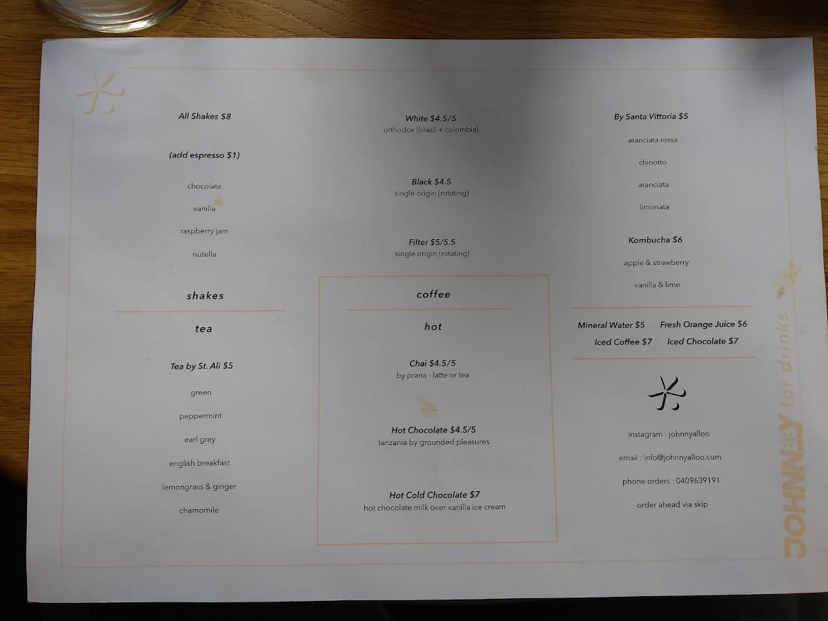 Menu, Johnny Alloo