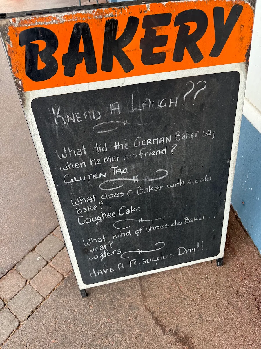Menu, Avon Valley Bakery