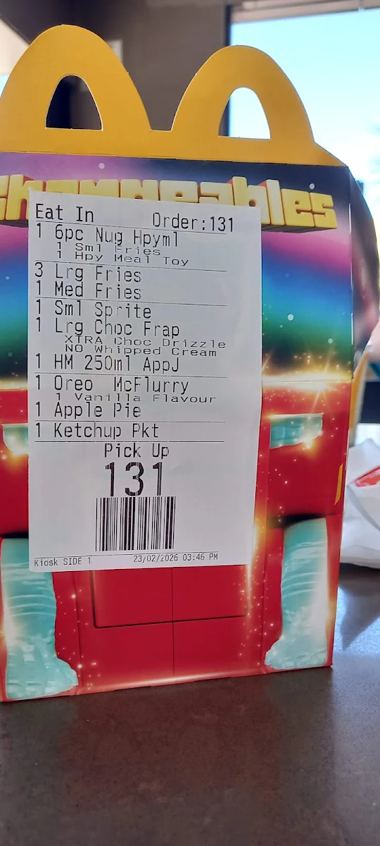 Menu, McDonald's Geelong Central