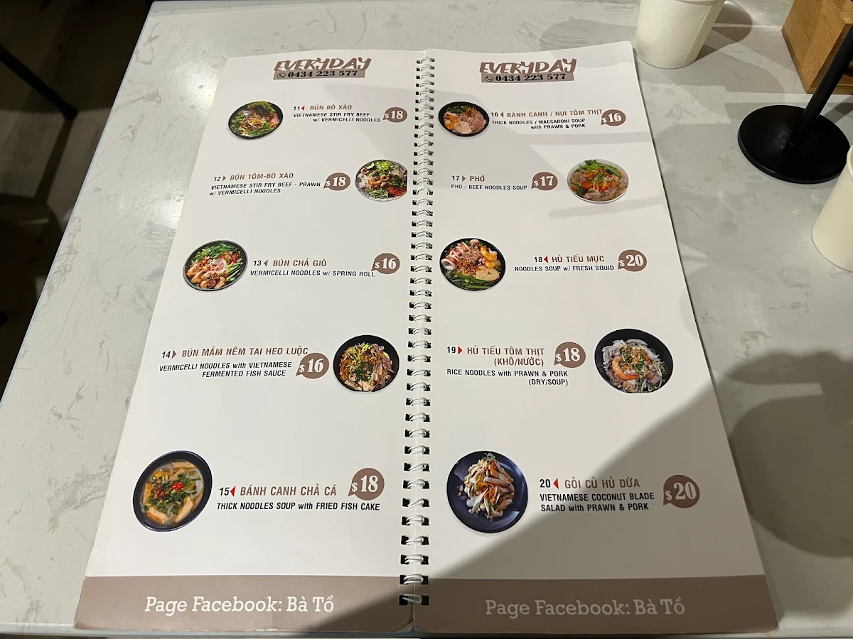 Menu, Bà TỒ