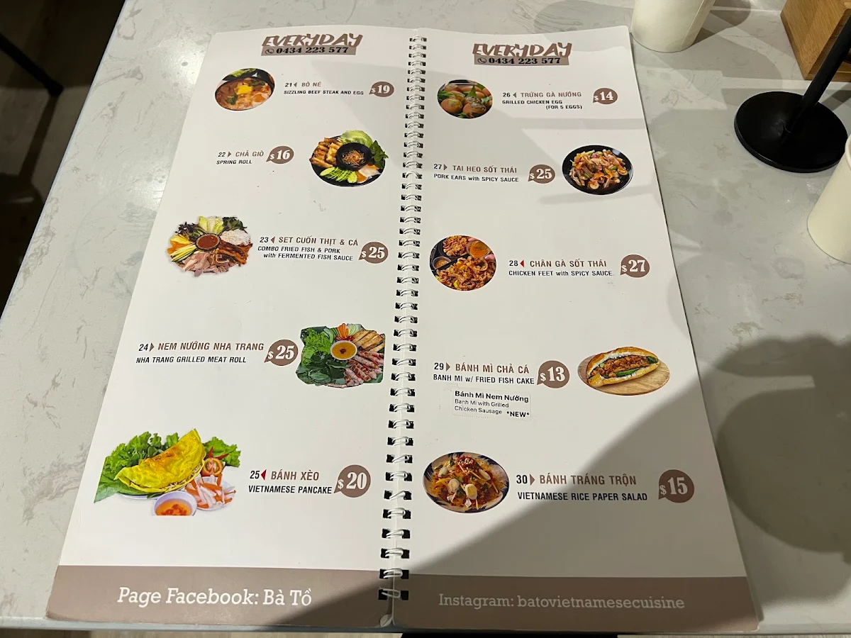 Menu, Bà TỒ
