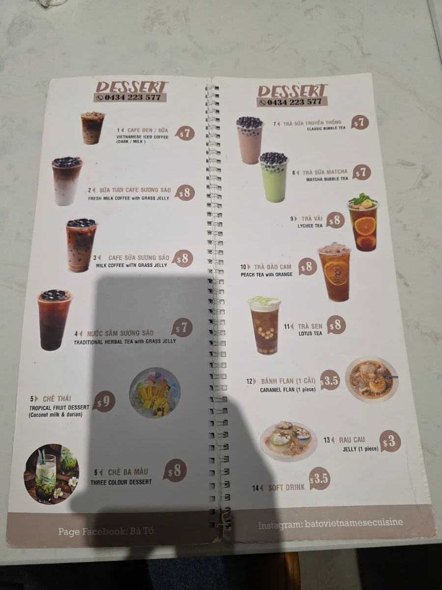 Menu, Bà TỒ